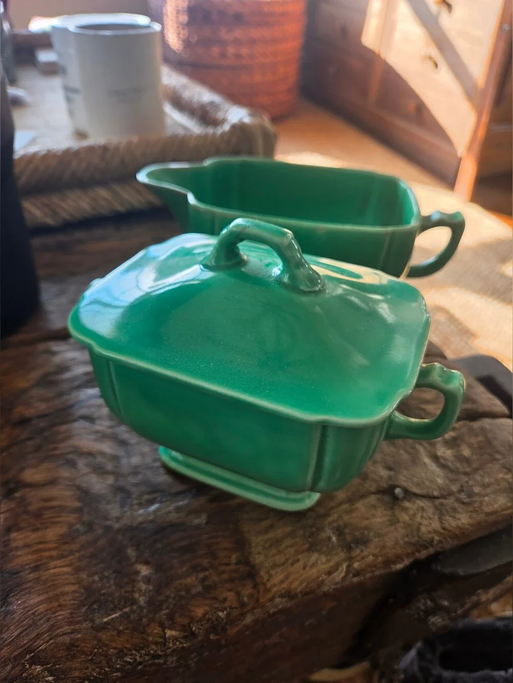 Vintage Sugar Snd Creamer Ceramic Set